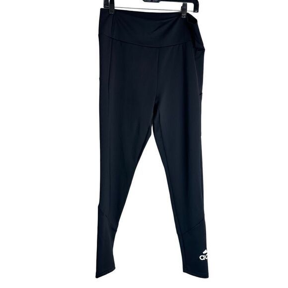 Adidas Primegreen Black AeroReady Leggings Womens XL Activewear Logo Stretch - Picture 1 of 13